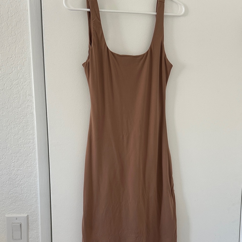 Long, Backless Brown Dress
